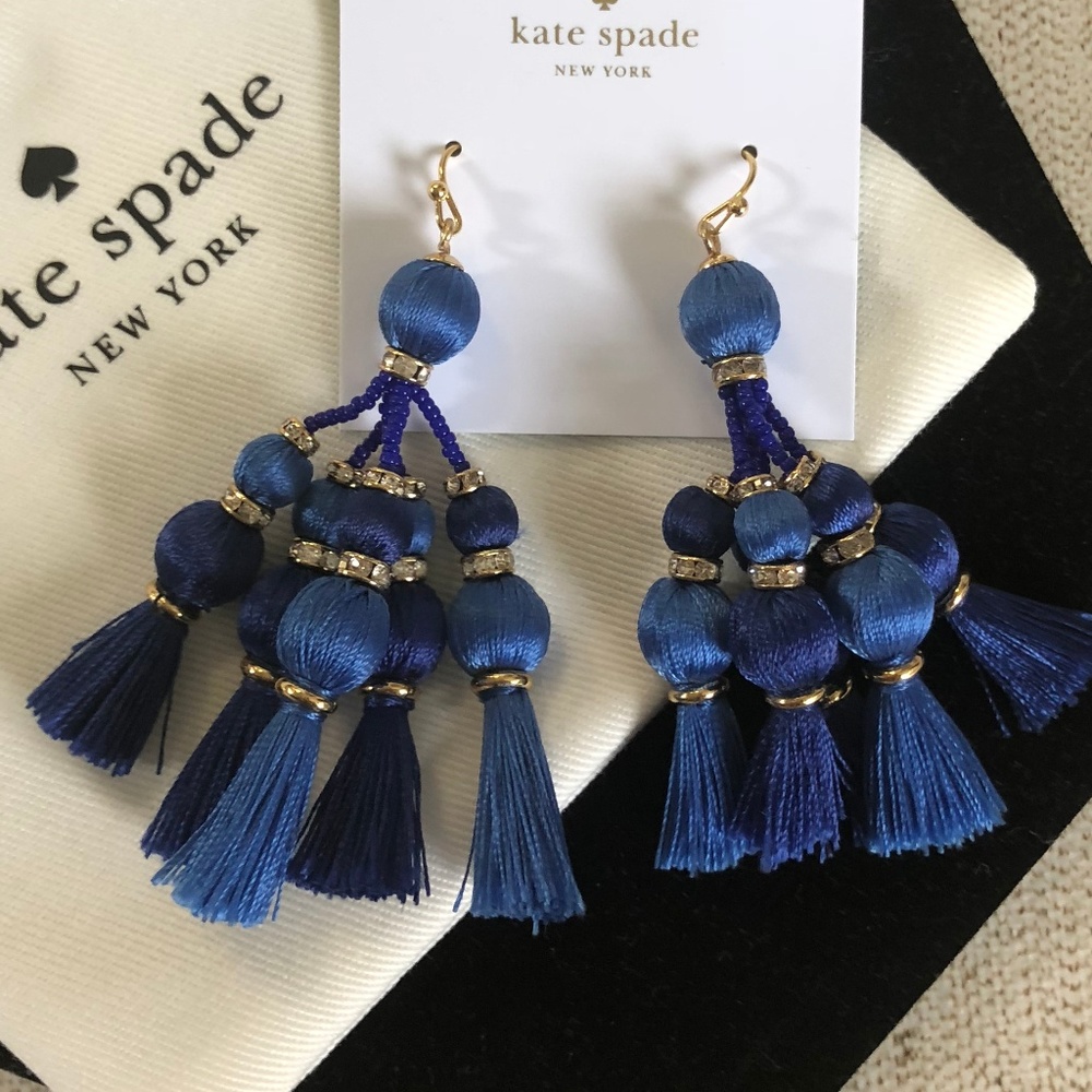 NWT Kate Spade Pretty Poms Multi Tassel Earrings